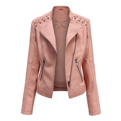 Veste en cuir femme style motard tendance