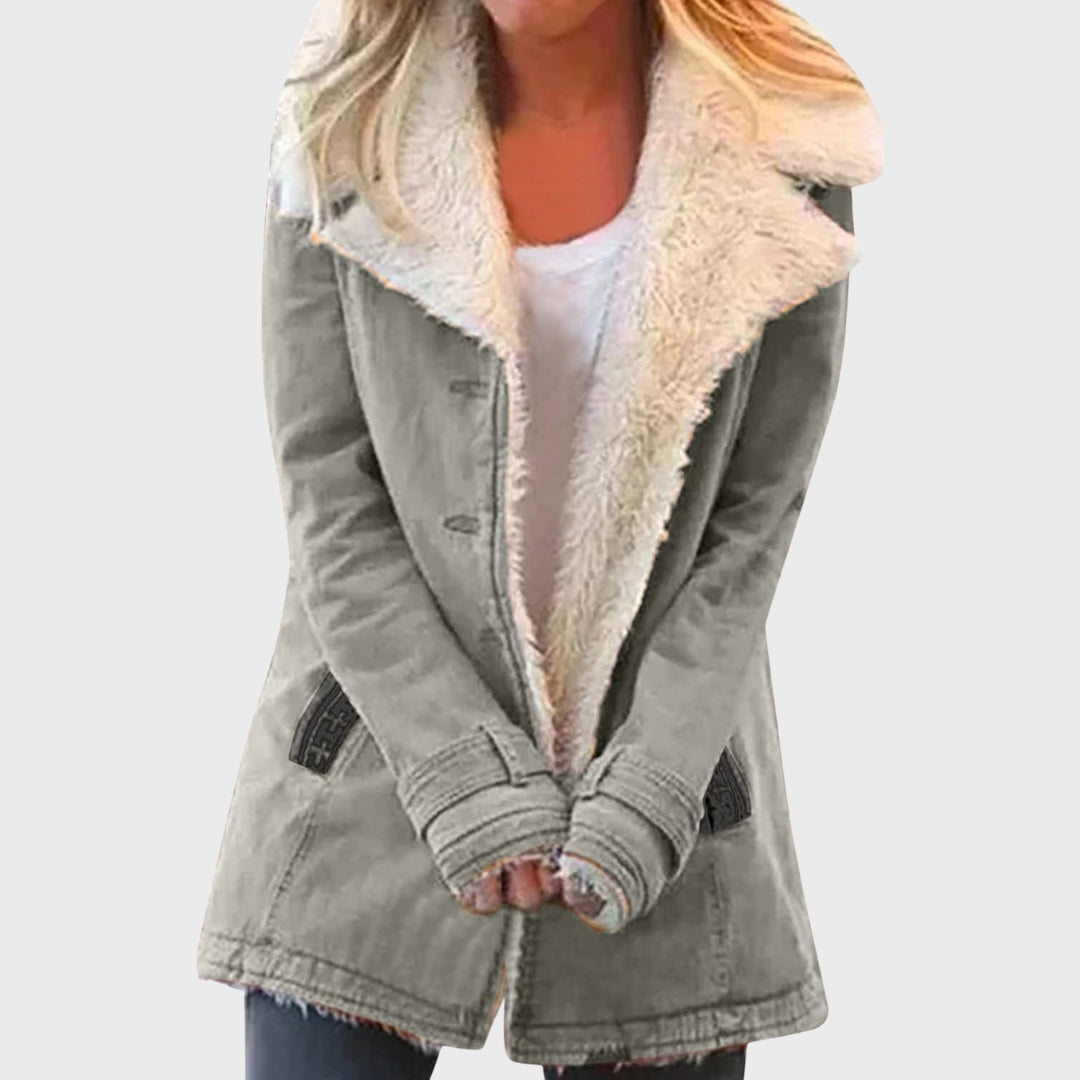 Parka d'hiver doublé en fausse fourrure d'agneau