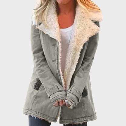 Parka d'hiver doublé en fausse fourrure d'agneau