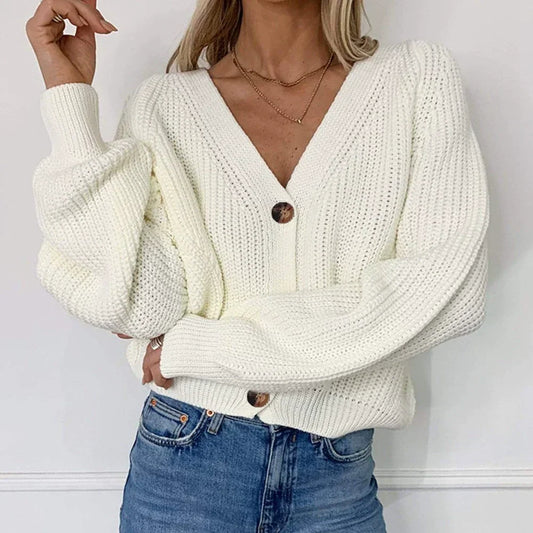 Bequeme Cardigan Jacke Grobstrick Relaxed Schnitt - IdealeKleiden