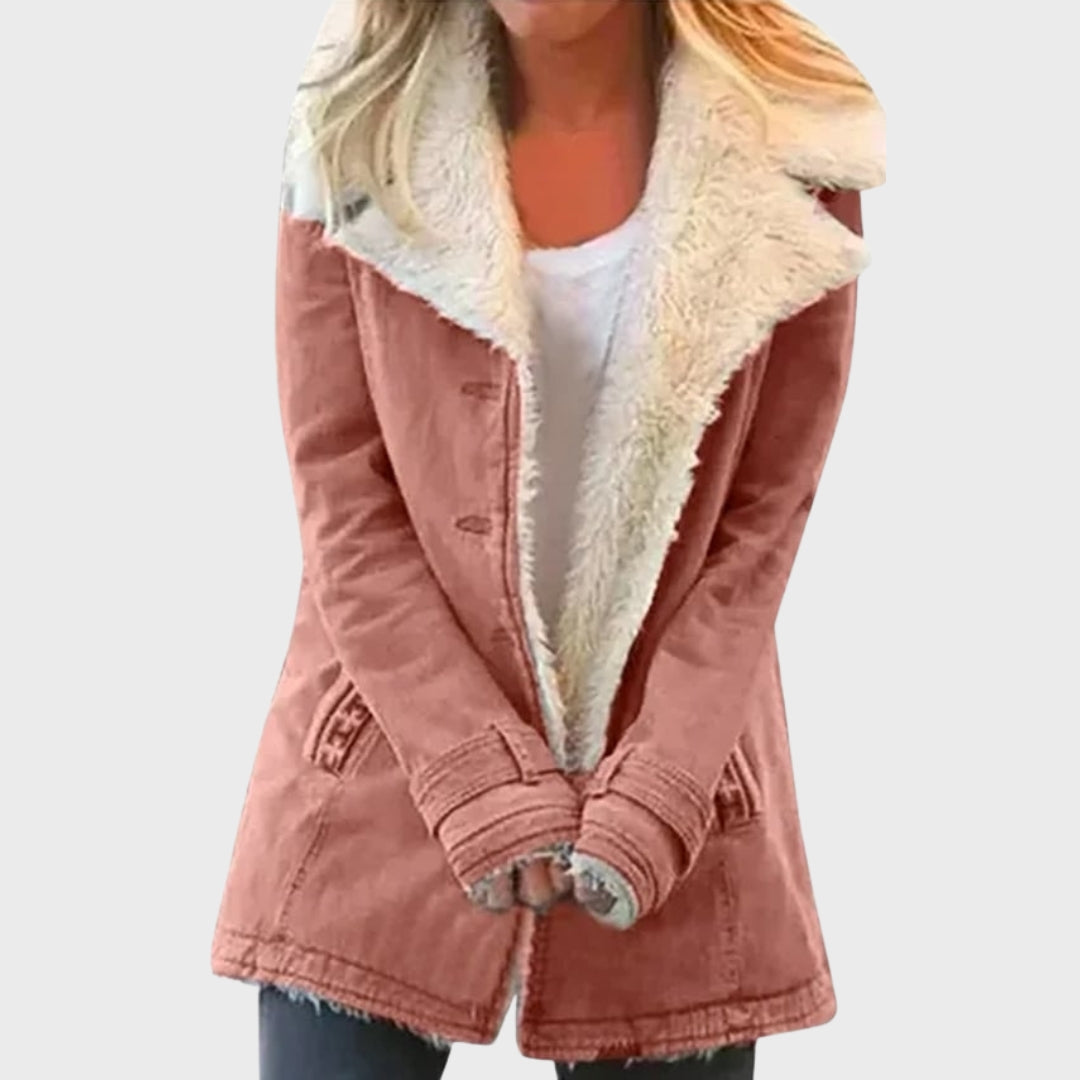 Parka d'hiver doublé en fausse fourrure d'agneau