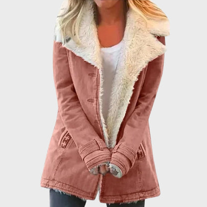 Parka d'hiver doublé en fausse fourrure d'agneau