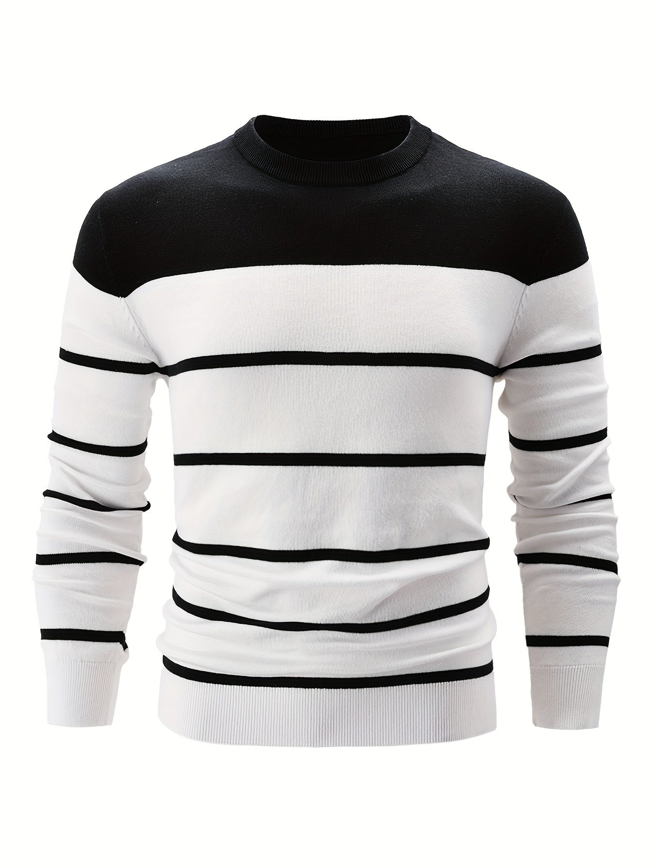 Pull rayé en coton, aspect élégant