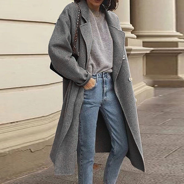 Manteau élégant pour femme, long et polyvalent