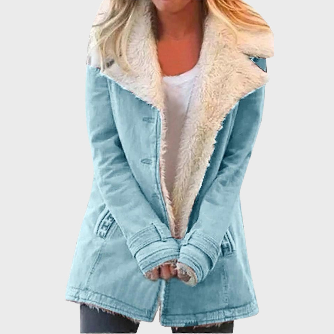 Parka d'hiver doublé en fausse fourrure d'agneau