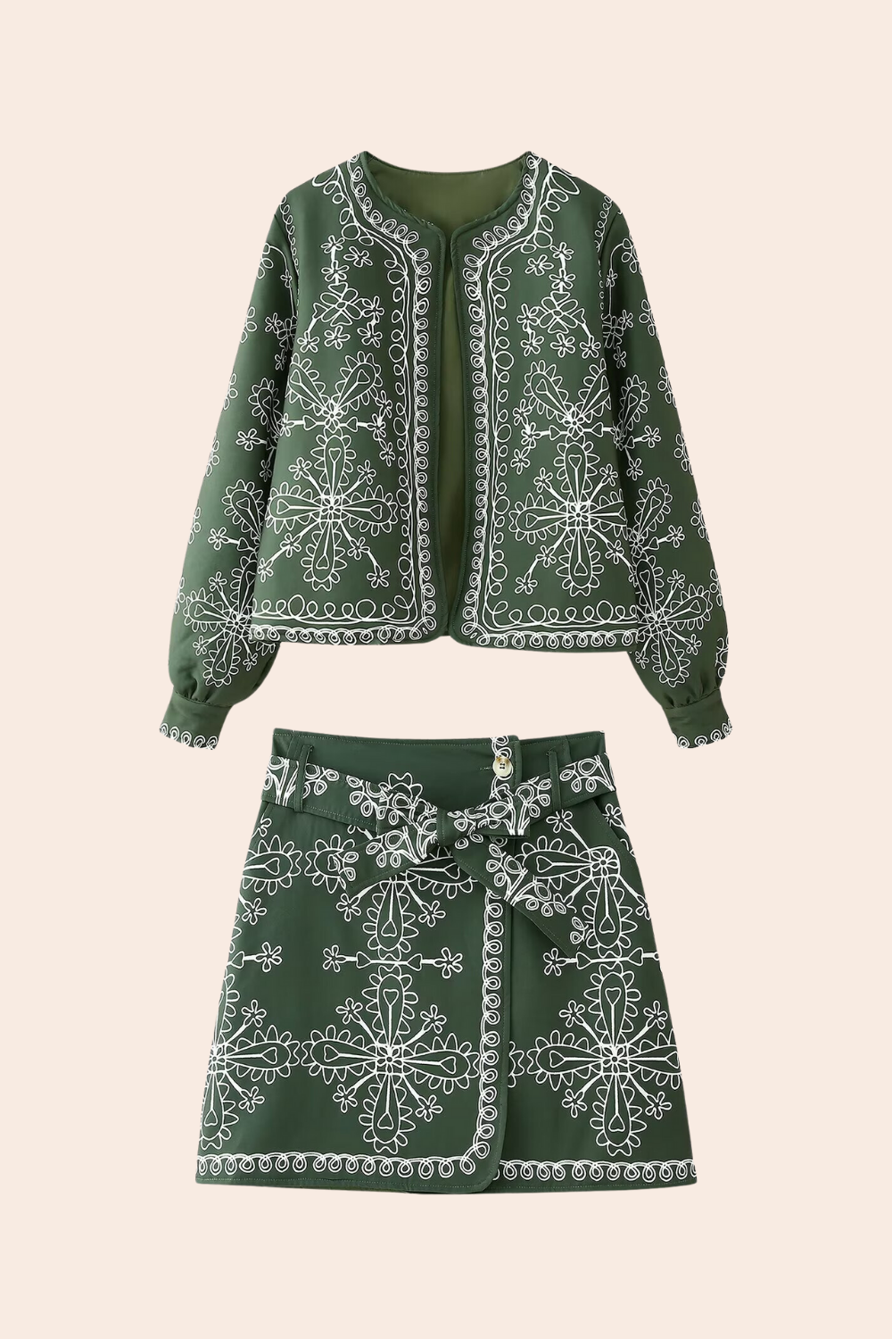 Ensemble de blouson matelassé tendance avec imprimé mode