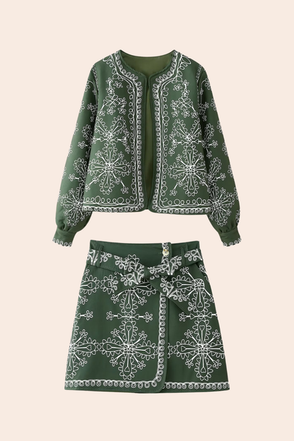 Ensemble de blouson matelassé tendance avec imprimé mode