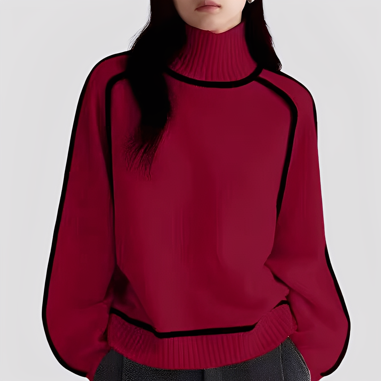 Col roulé élégant pour femme, style décontracté