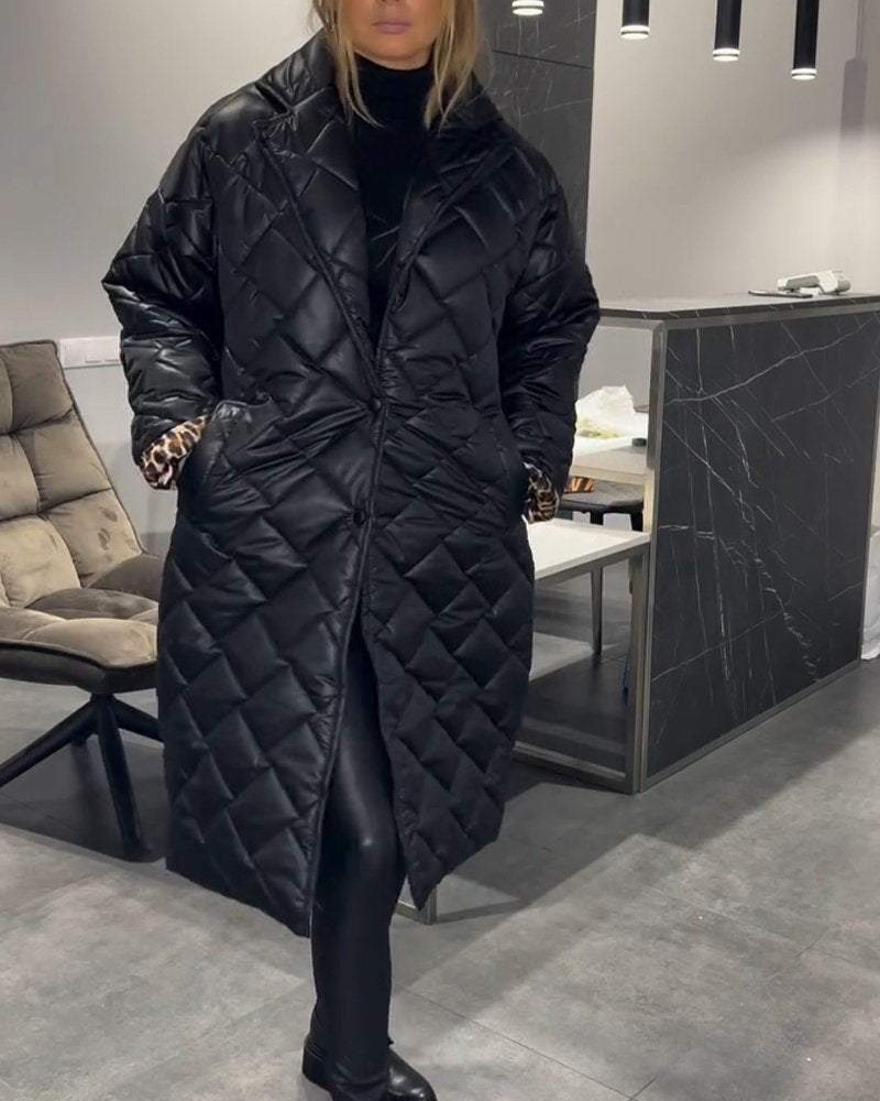 Manteau mi-long en coton confortable coupe décontractée
