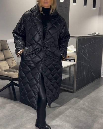 Manteau mi-long en coton confortable coupe décontractée