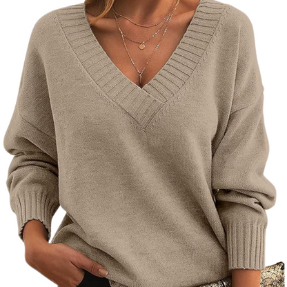 Pull col V élégant pour femmes