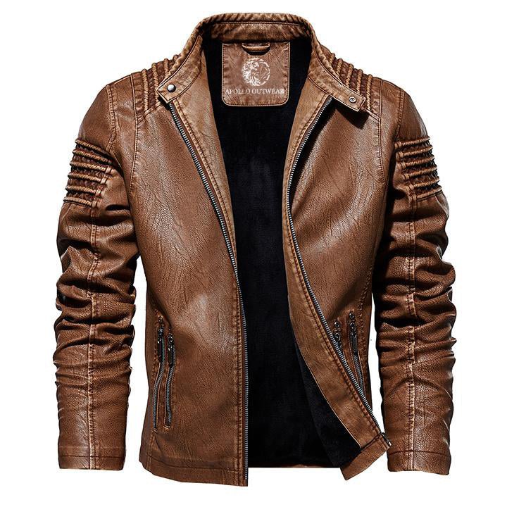 Veste en cuir élégante, robuste, pour l'extérieur
