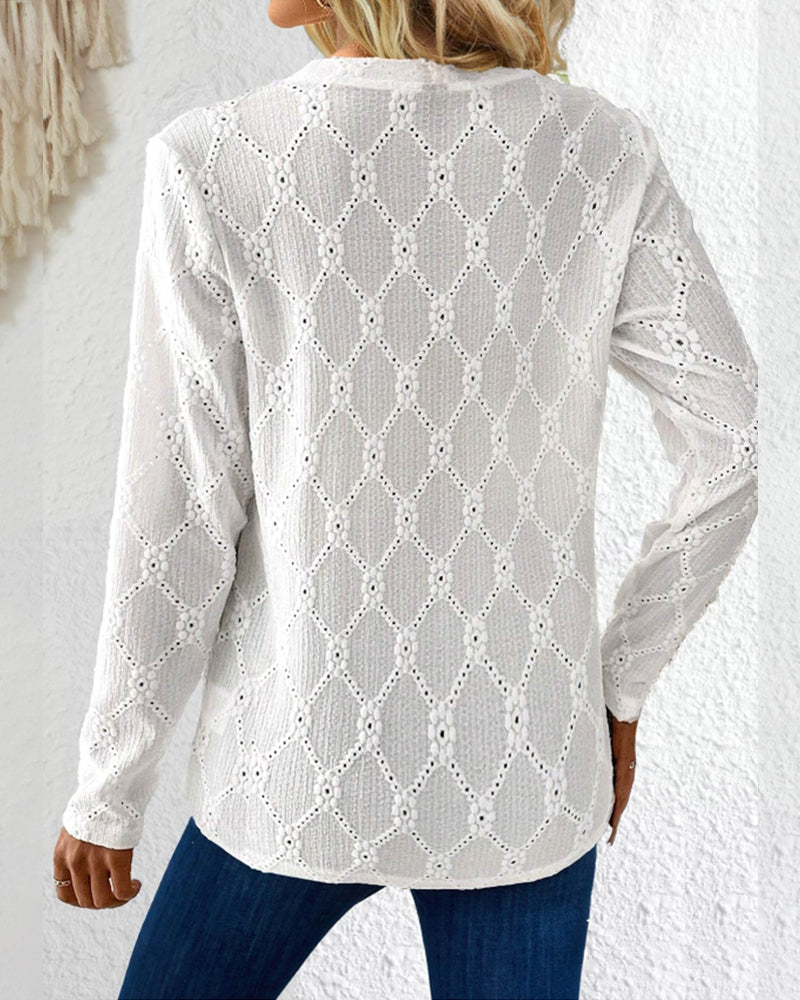 Elegante Damenkleidung Langärmlig Knöpfvorfront - IdealeKleiden