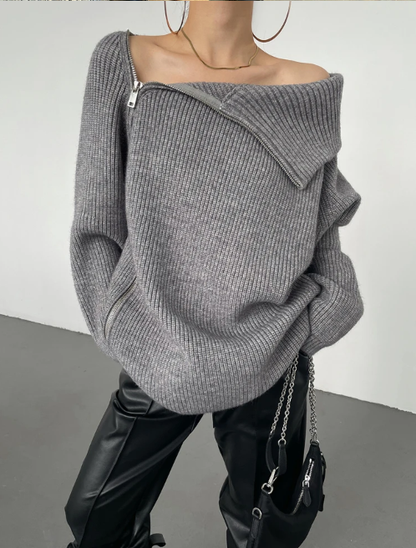 Pull élégant avec col montant