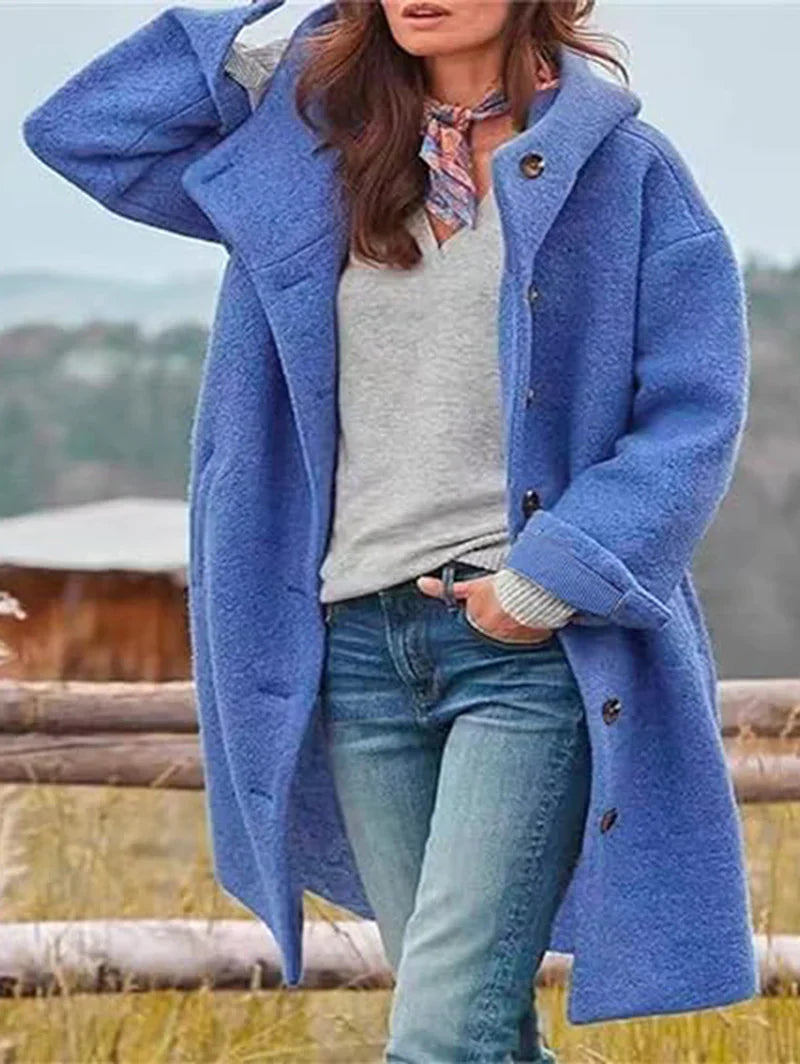 Veste chaude en laine à capuche