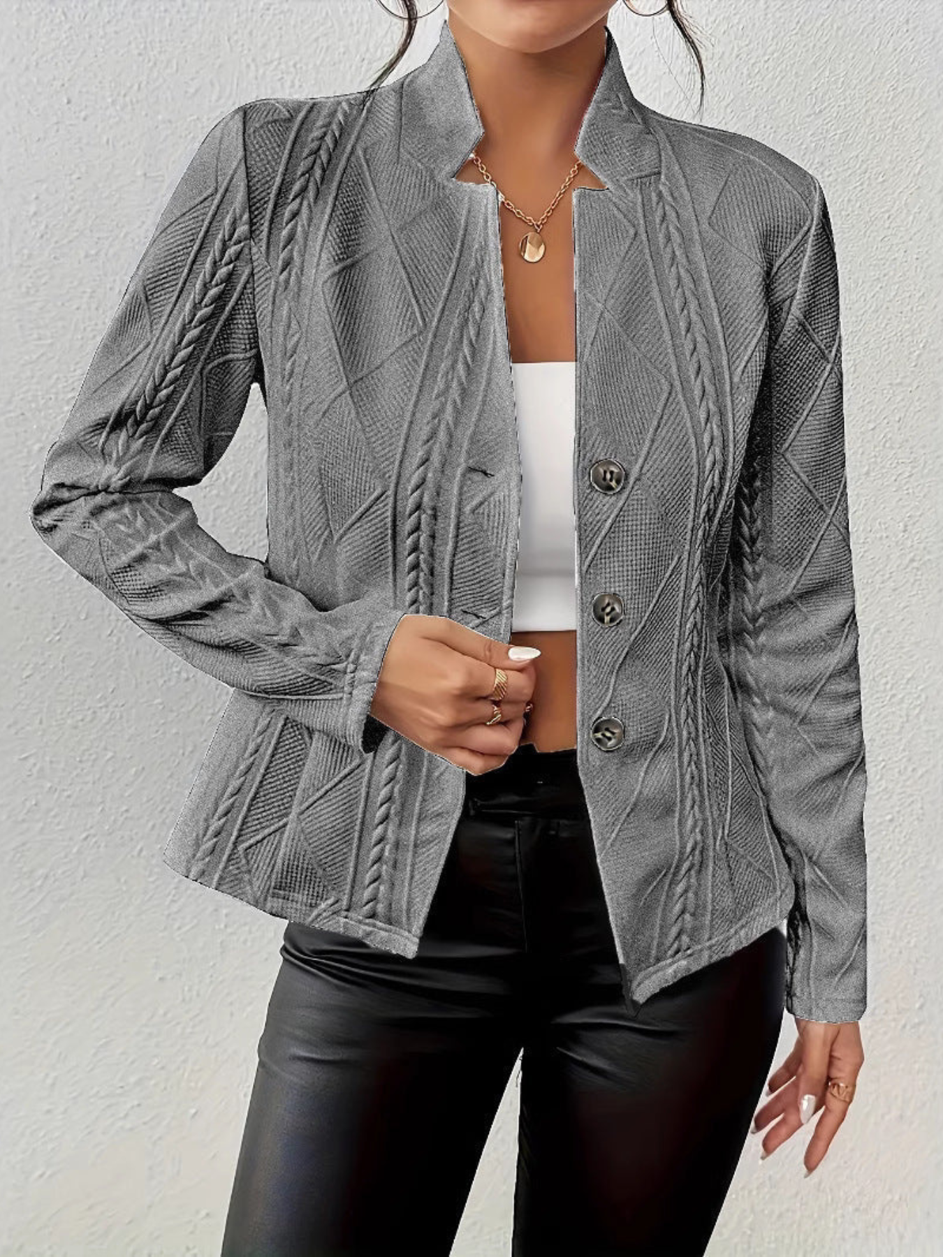 Gilet douillet à boutons pour femmes