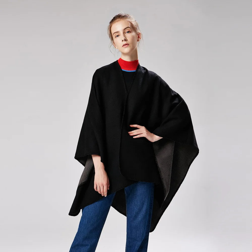 Weicher Poncho Damen Elegant Oversized - IdealeKleiden