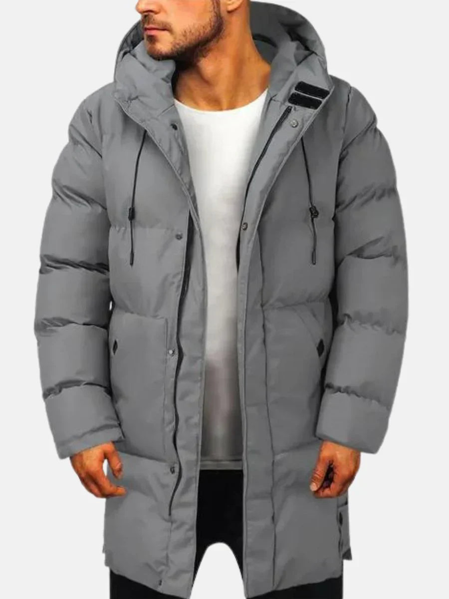Doudoune longue à capuche pour homme