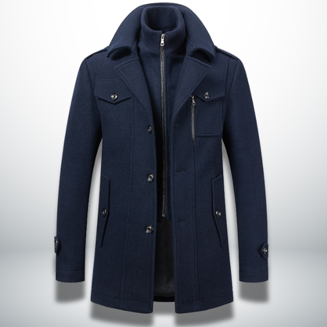 Herren Mantel Modern Knopfverschluss - IdealeKleiden
