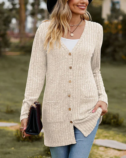 Gilet élégant pour femme à manches longues uni
