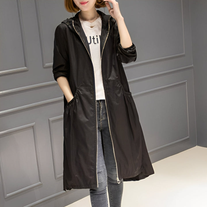 Imperméable femme élégant à capuche