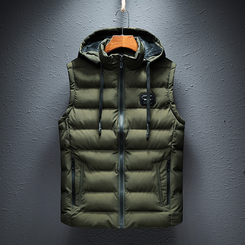 Gilet polaire à capuche chaud pour homme