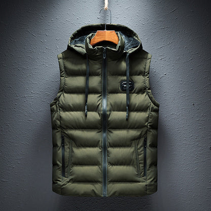 Gilet polaire à capuche chaud pour homme
