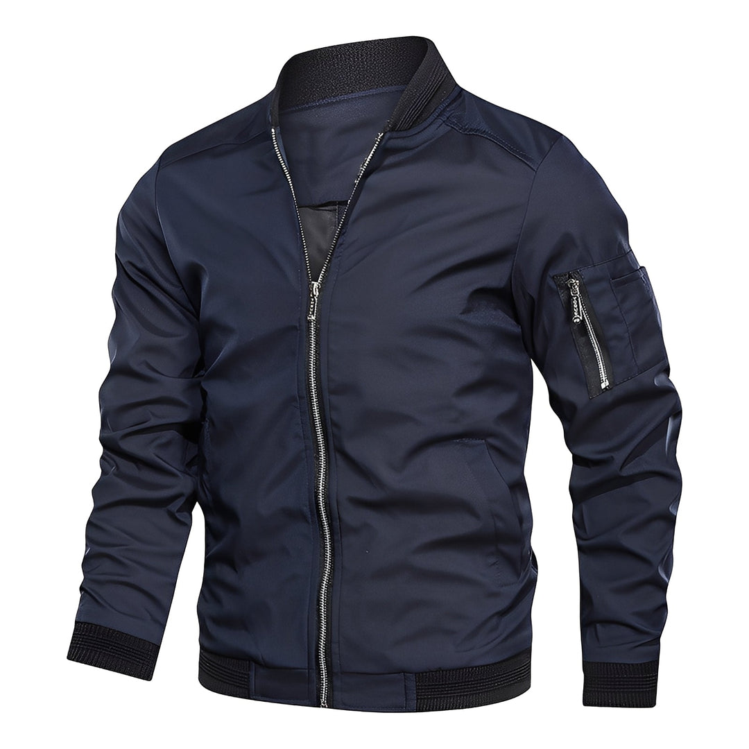Bomber en cuir pour homme, sportif et moderne