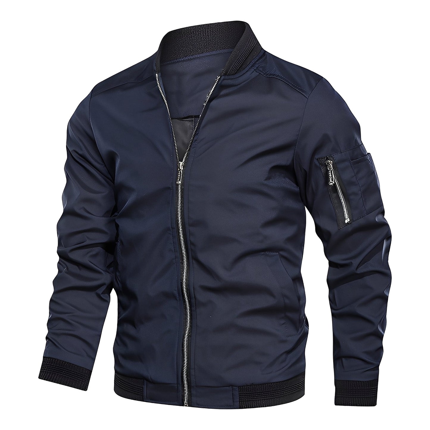 Bomber en cuir pour homme, sportif et moderne