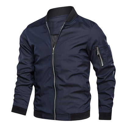 Bomber en cuir pour homme, sportif et moderne