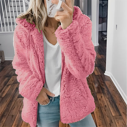 Veste en laine pour femme chaude à capuche
