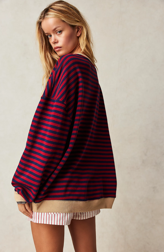 Helena | Streifen Pullover Damen - IdealeKleiden