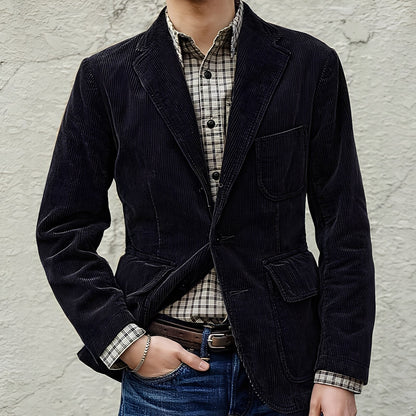 Veste en laine confortable pour hommes avec poches