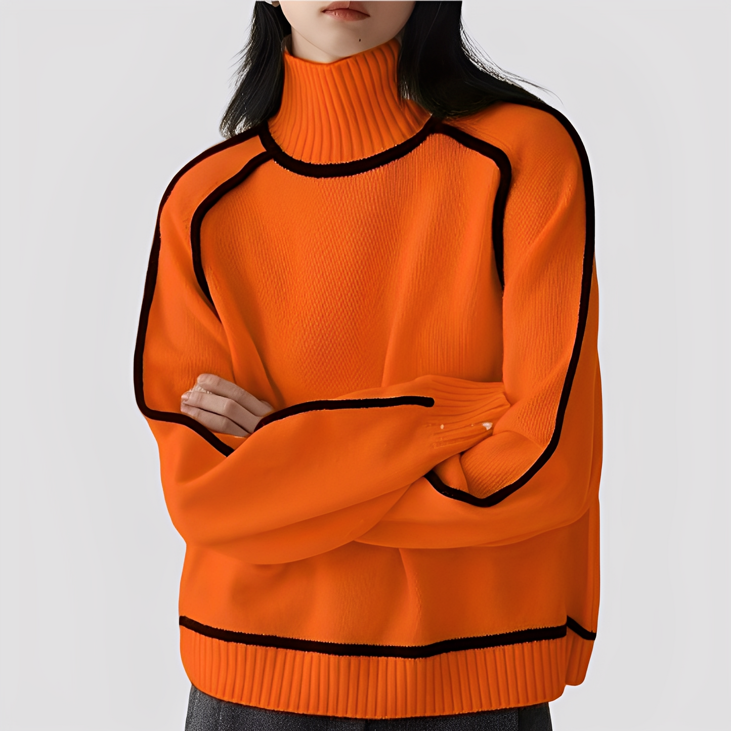 Col roulé élégant pour femme, style décontracté