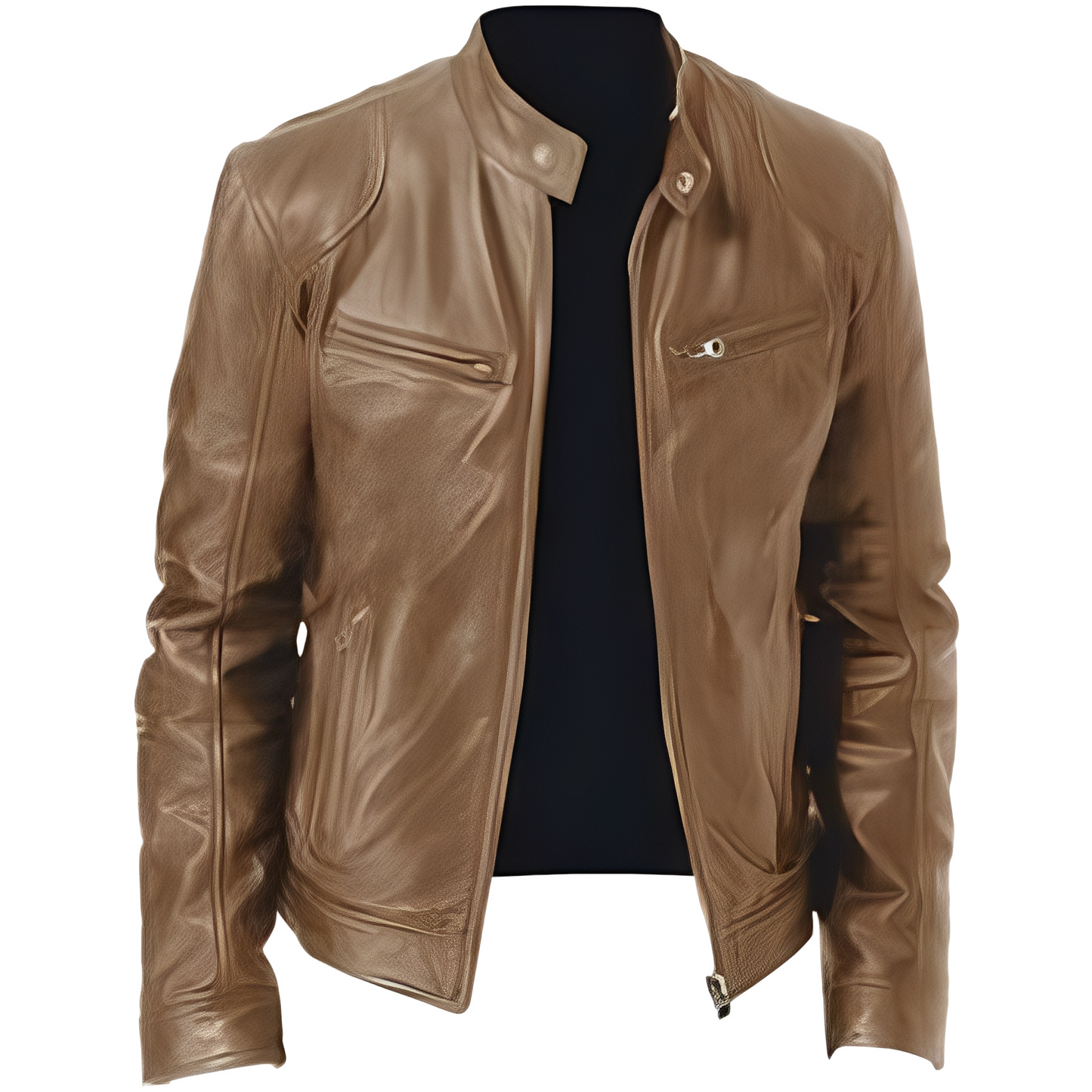 Lederjacke Männer Elegant Slim Fit - IdealeKleiden