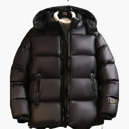 Veste d'hiver homme chaude épaisse isolée avec capuche