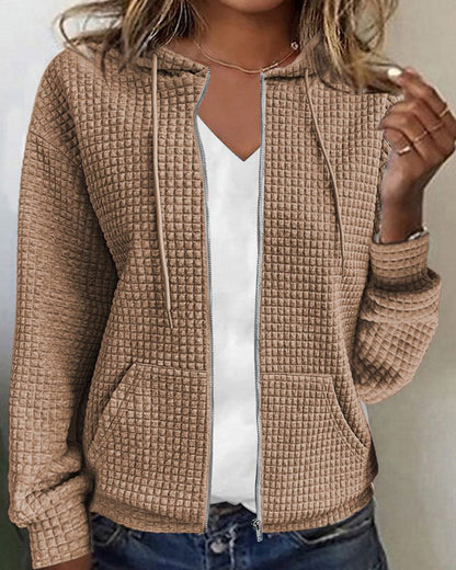 Sweat-shirt à capuche zippé confortable pour femme