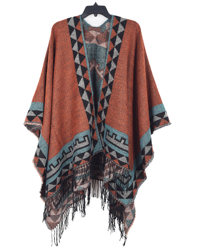 Poncho en maille élégant, chaud et confortable
