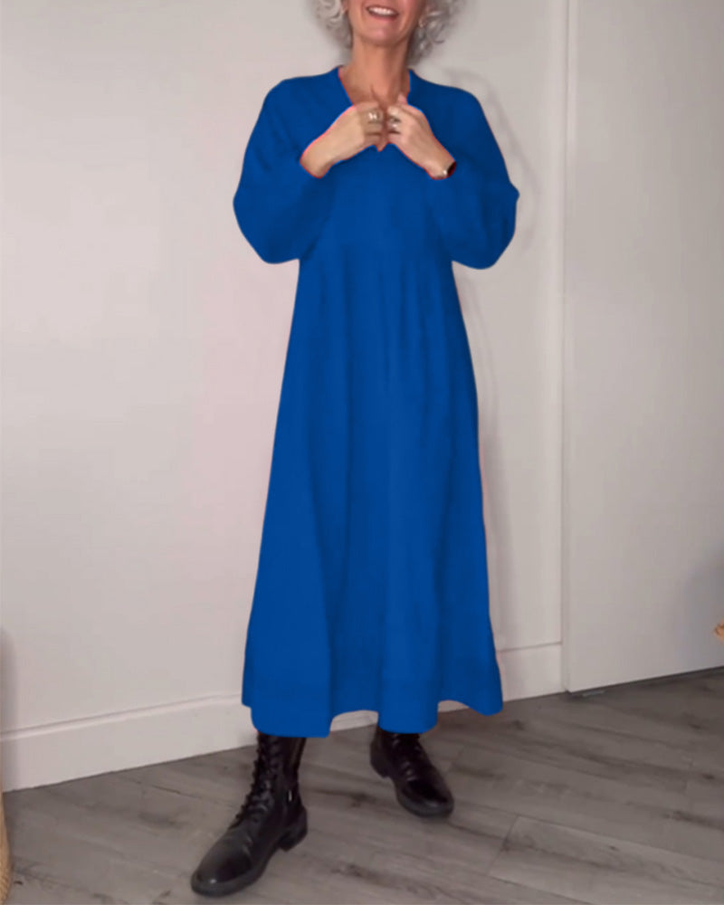 Robe de soirée élégante Col en V Manches longues