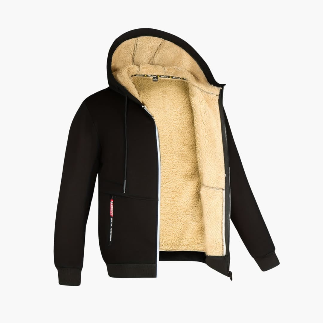 Veste douillette pour homme Doublure polaire Capuche chaude