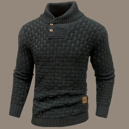 Pull pour homme tricoté moderne à boutonnage