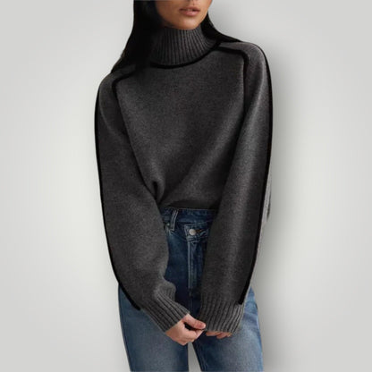 Pull col roulé femme chaud doux hiver