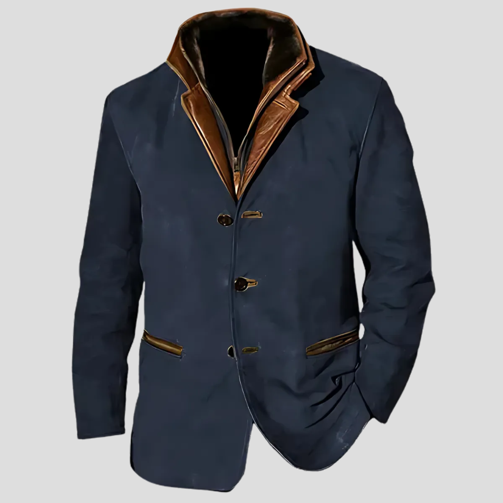 Veste homme moderne style rétro col contrastant