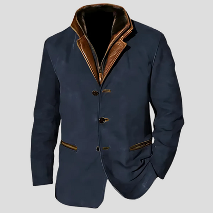 Veste homme moderne style rétro col contrastant