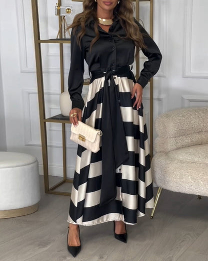 Robe rayée femme design élégant