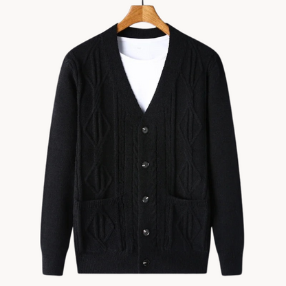 Cardigan côtelé élégant pour homme noir