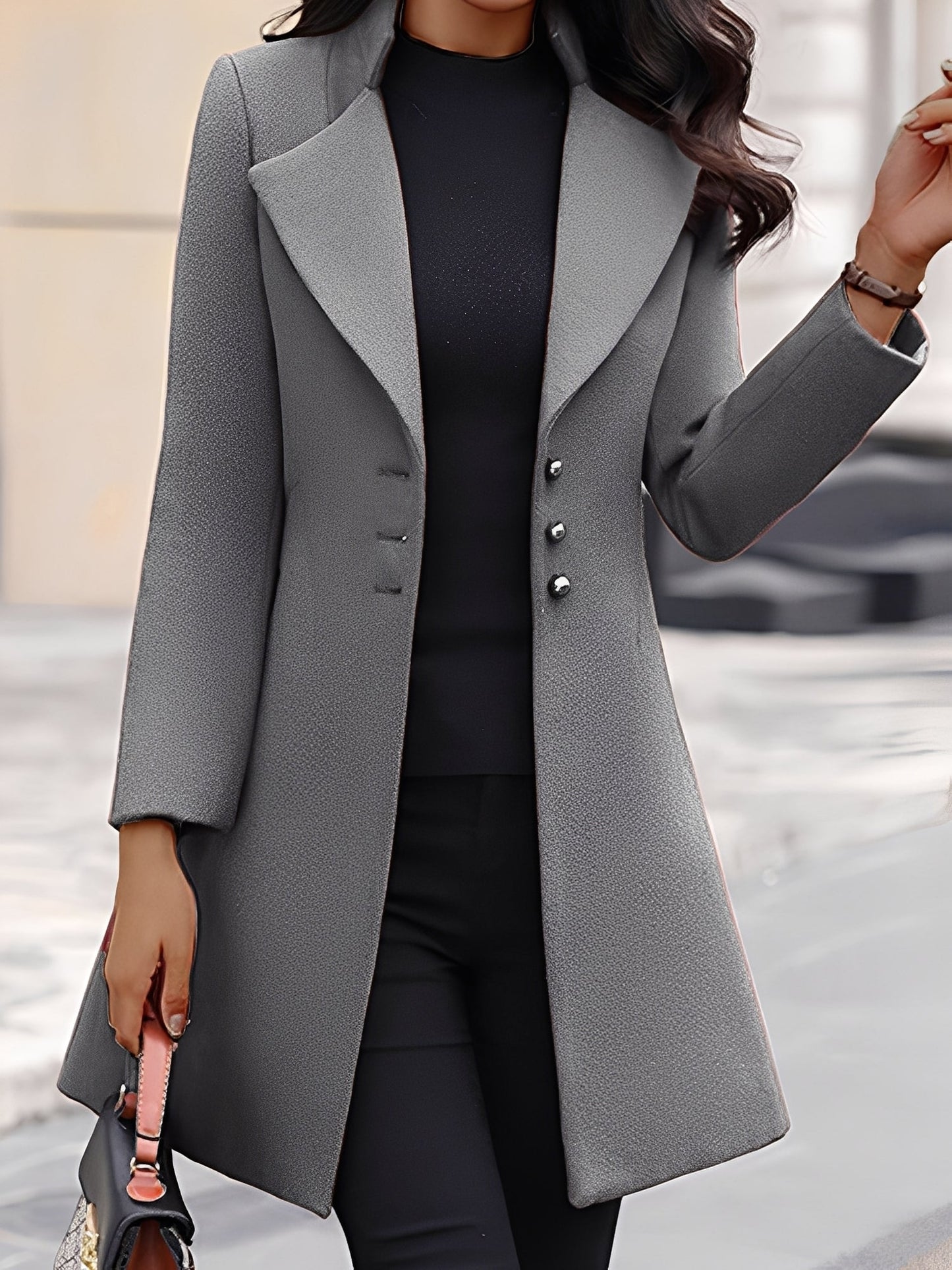 Manteau long femme en laine élégant et formel