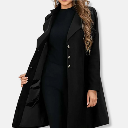 Manteau Femme Laine Coupe Ajustée Mi-long