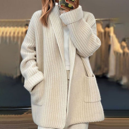 Cardigan femme mélange de laine classique élégant