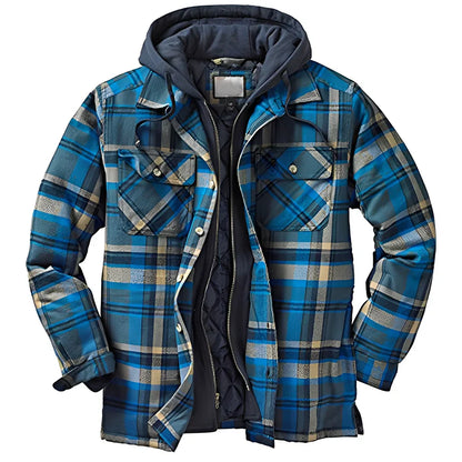Veste à capuche classique à carreaux pour hommes